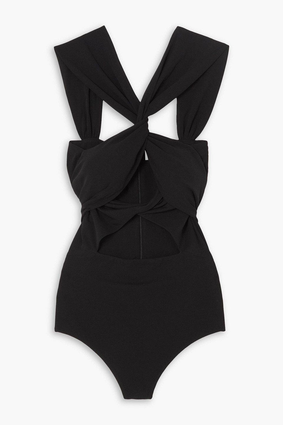 Magda Butrym Twist-front Cutout Stretch-jersey Bodysuit In Black