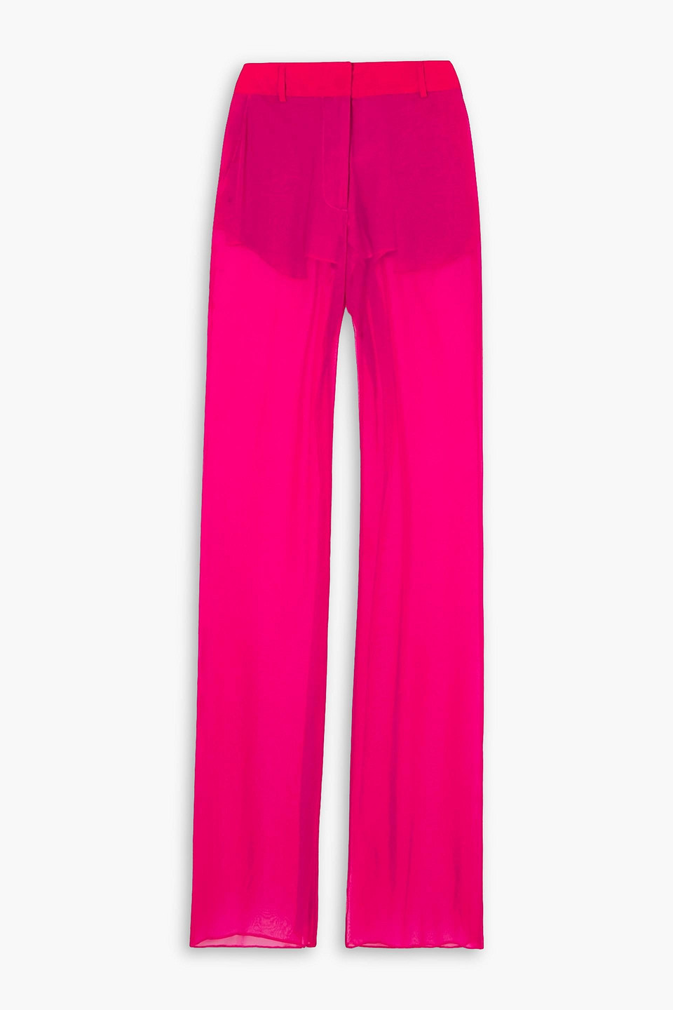 Nensi Dojaka Silk-georgette Flared Pants In Fuchsia
