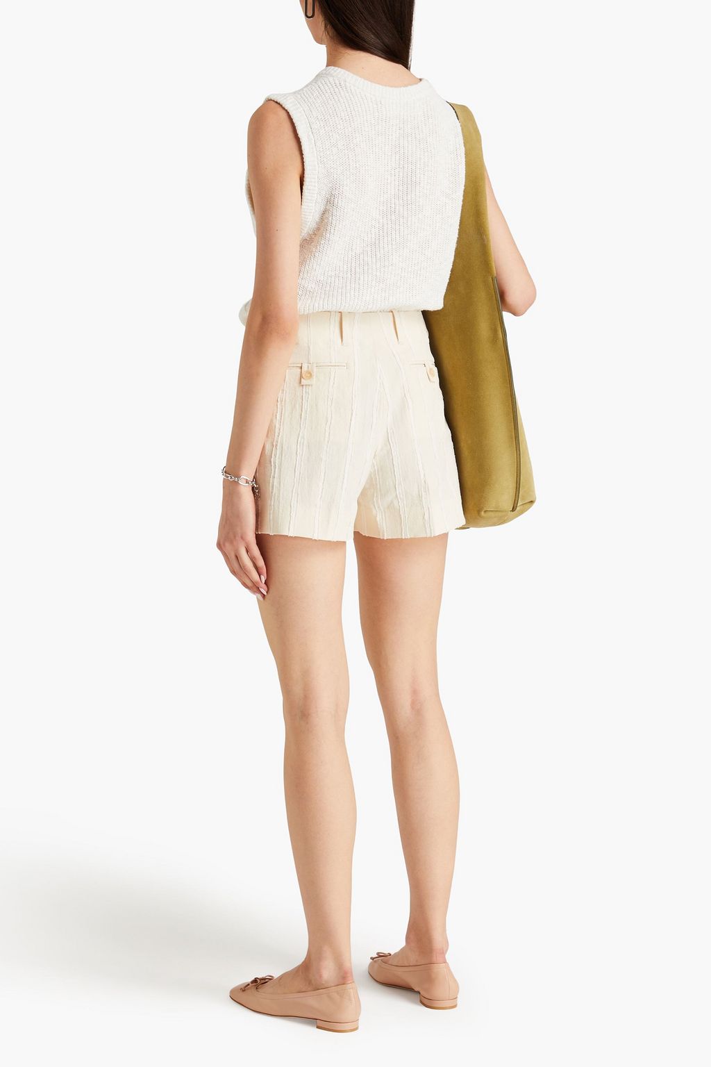 ACNE STUDIOS شورت "فيل كوبيه" من الكريب المصنوع من مزيج القطن
