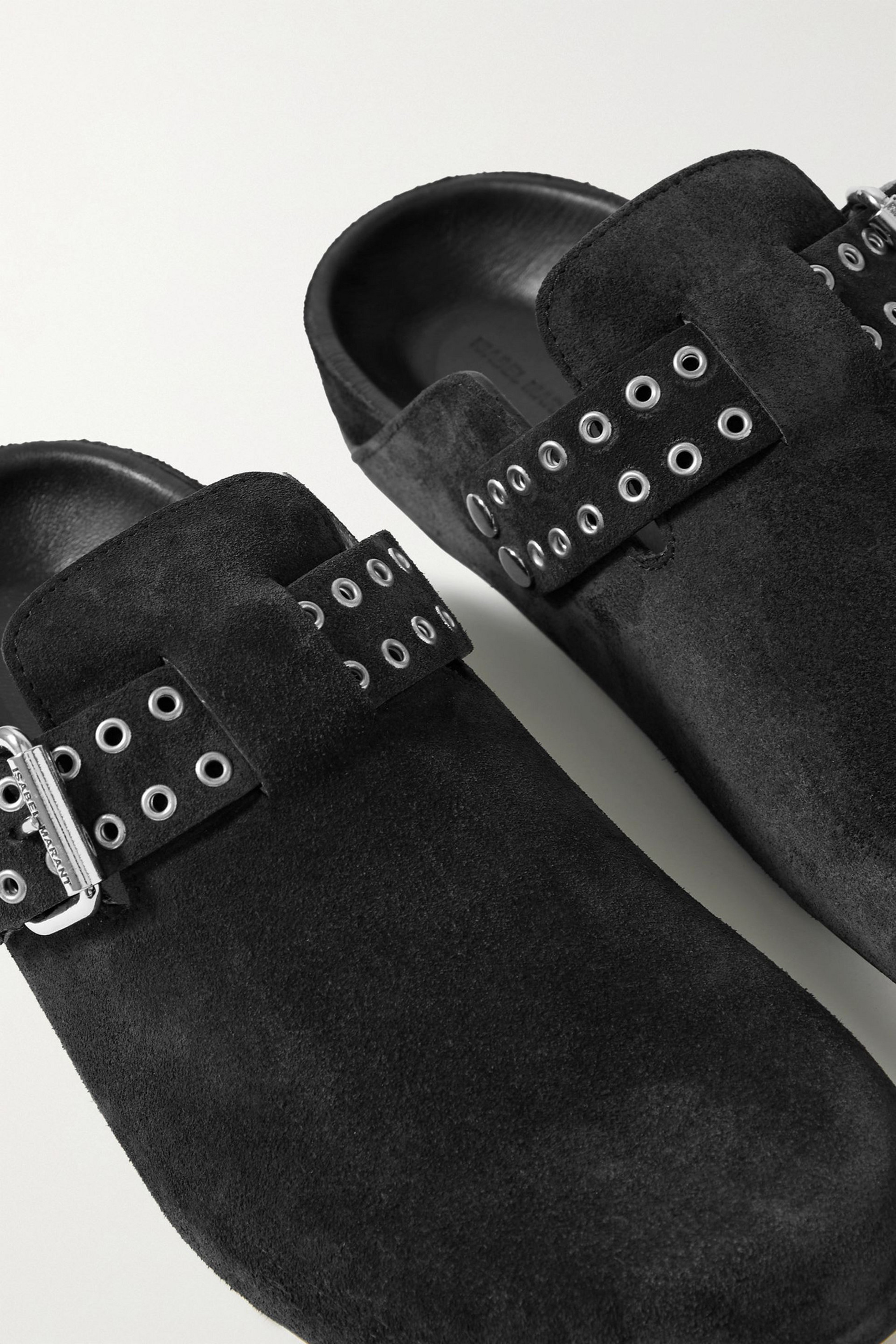 Isabel Marant Mirvin buckled suede slippers thumbnail