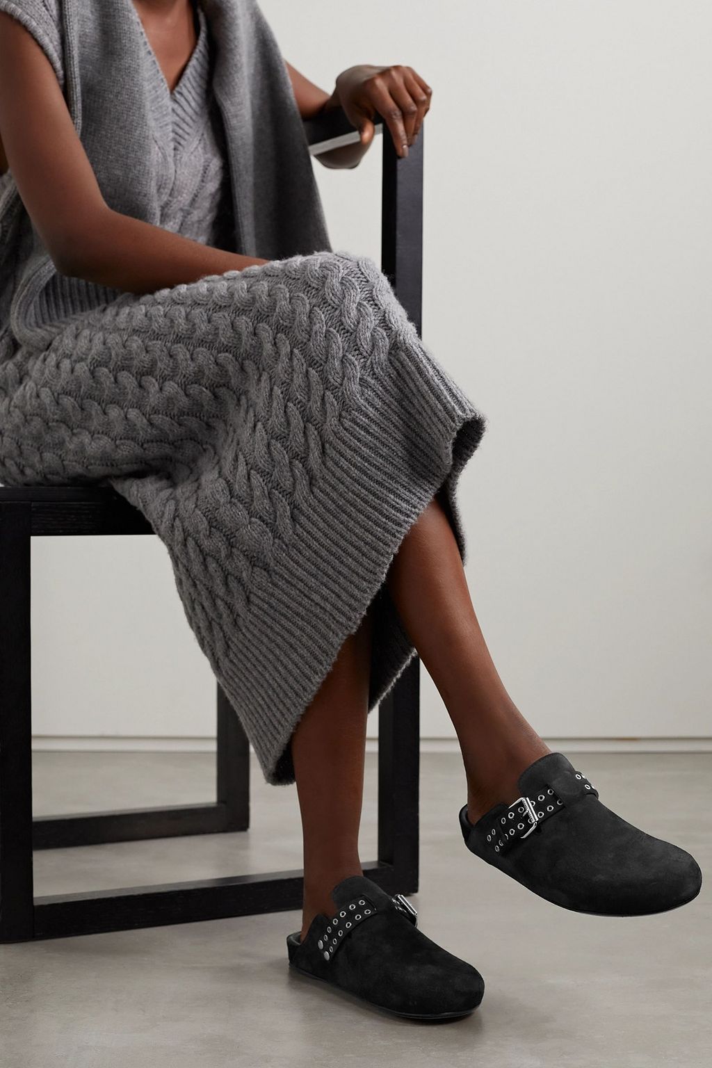 ISABEL MARANT Mirvin buckled suede slippers