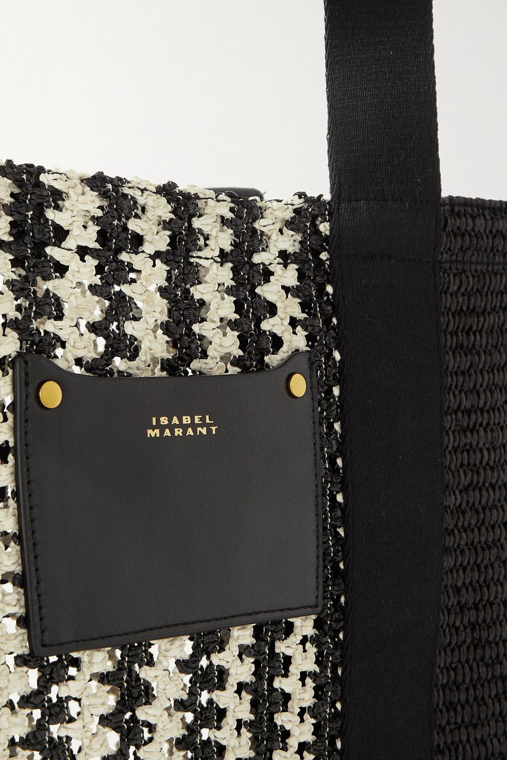ISABEL MARANT Aruba small grosgrain-trimmed crocheted cotton-blend tote