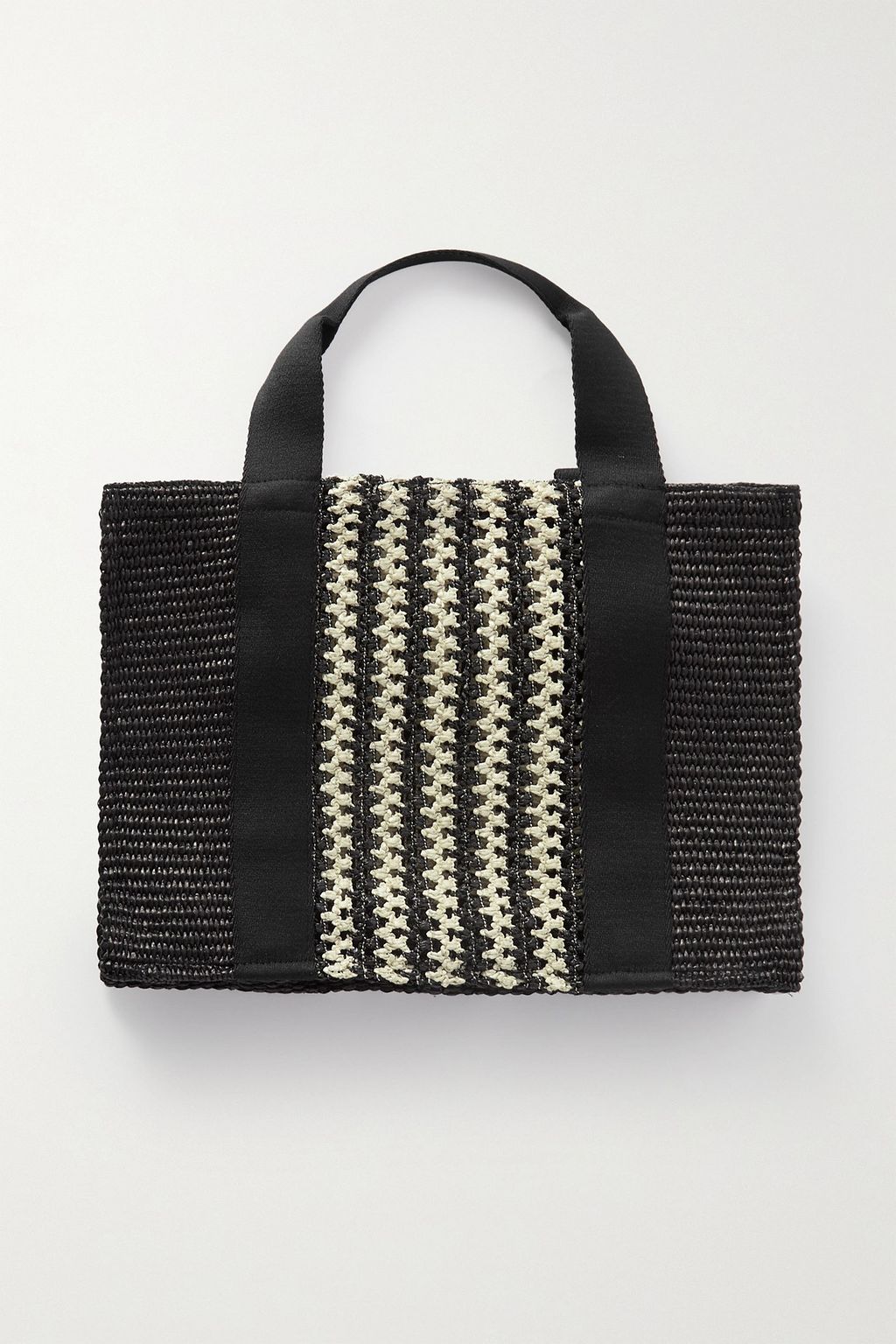 ISABEL MARANT Aruba small grosgrain-trimmed crocheted cotton-blend tote
