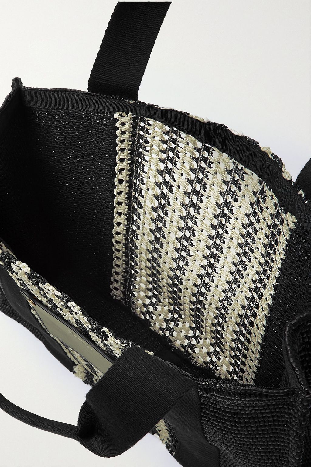 ISABEL MARANT Aruba small grosgrain-trimmed crocheted cotton-blend tote