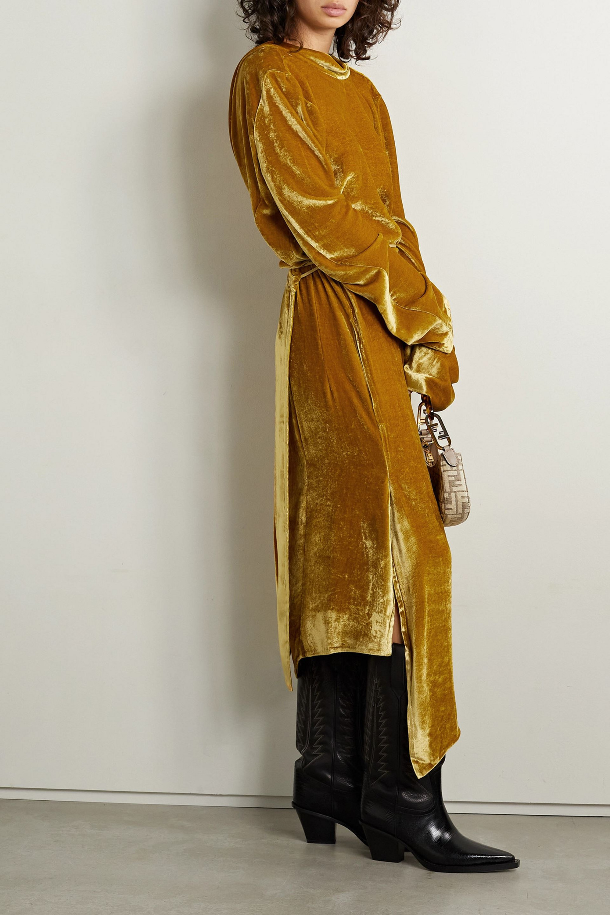 Petar Petrov Agento open-back velvet midi wrap dress