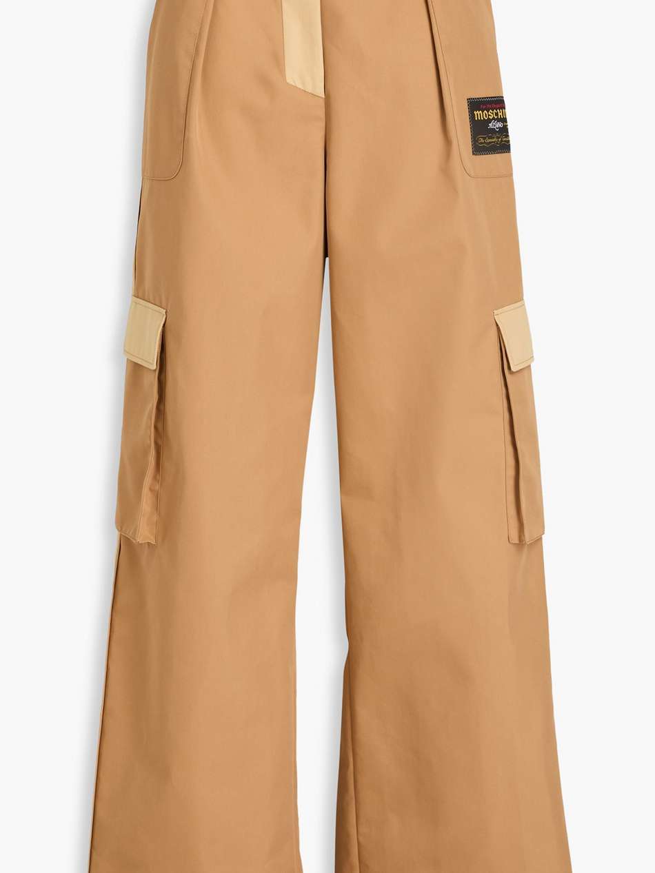 pleated cotton-blend gabardine cargo pants
