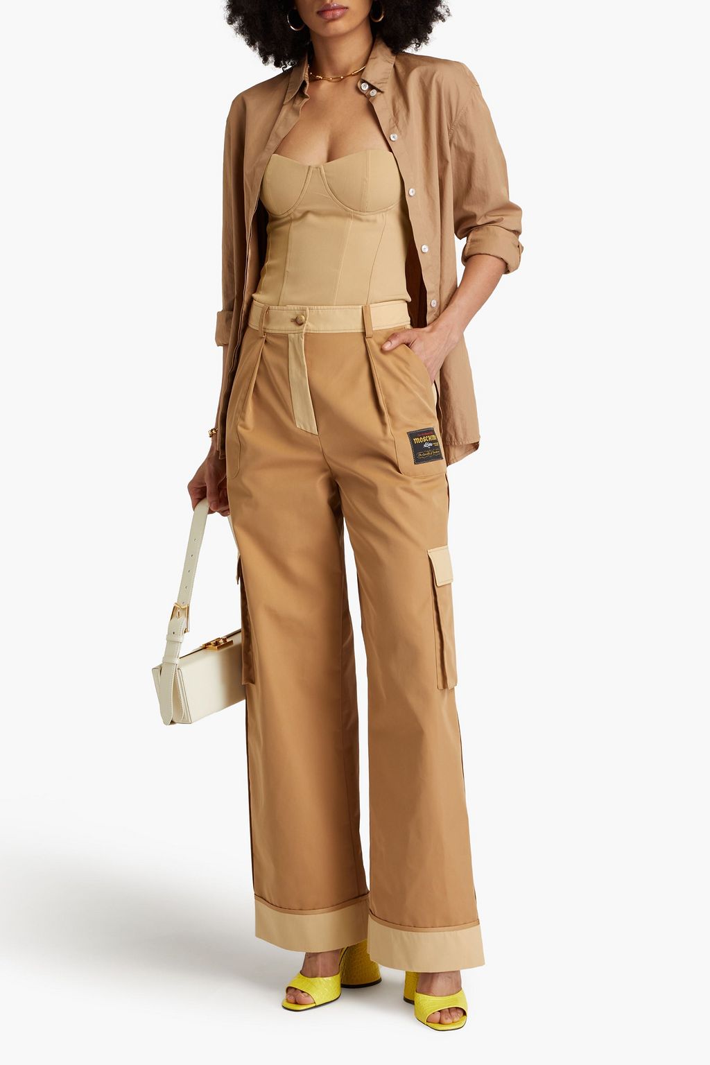 MOSCHINO Cargohose aus Gabardine aus einer Baumwollmischung mit Falten
