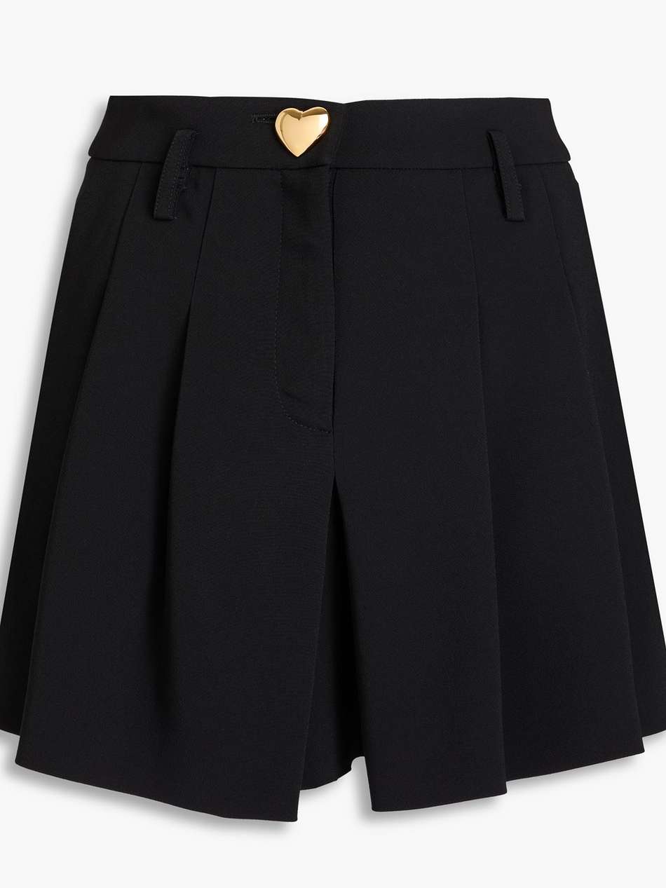 pleated crepe shorts