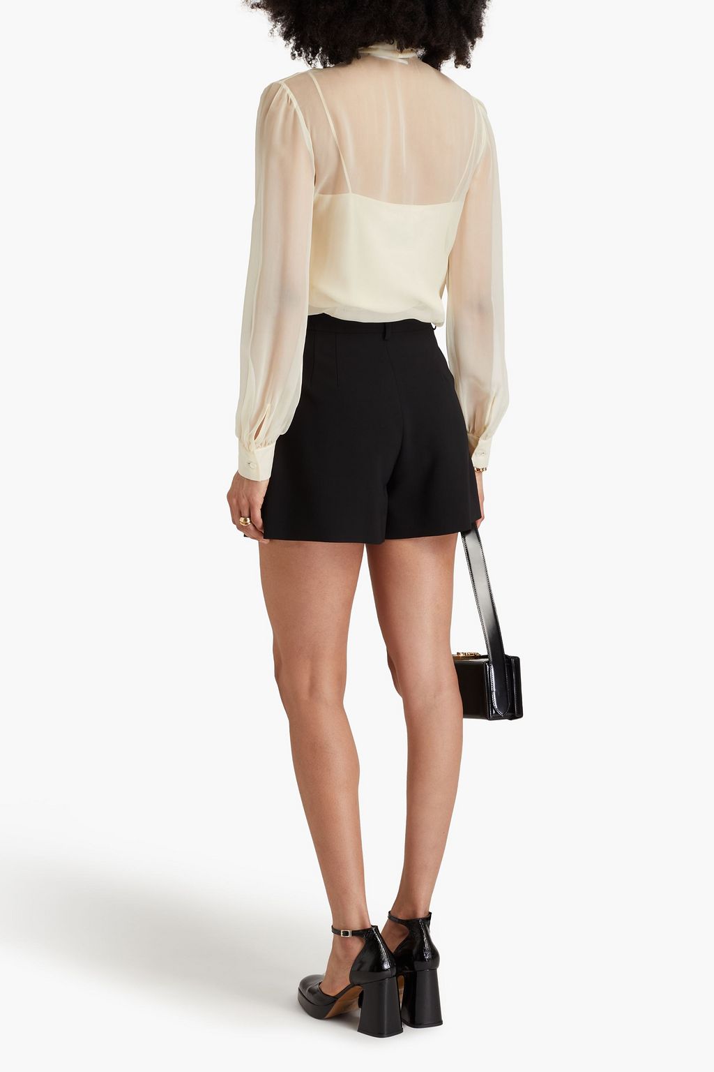 MOSCHINO Pleated crepe shorts