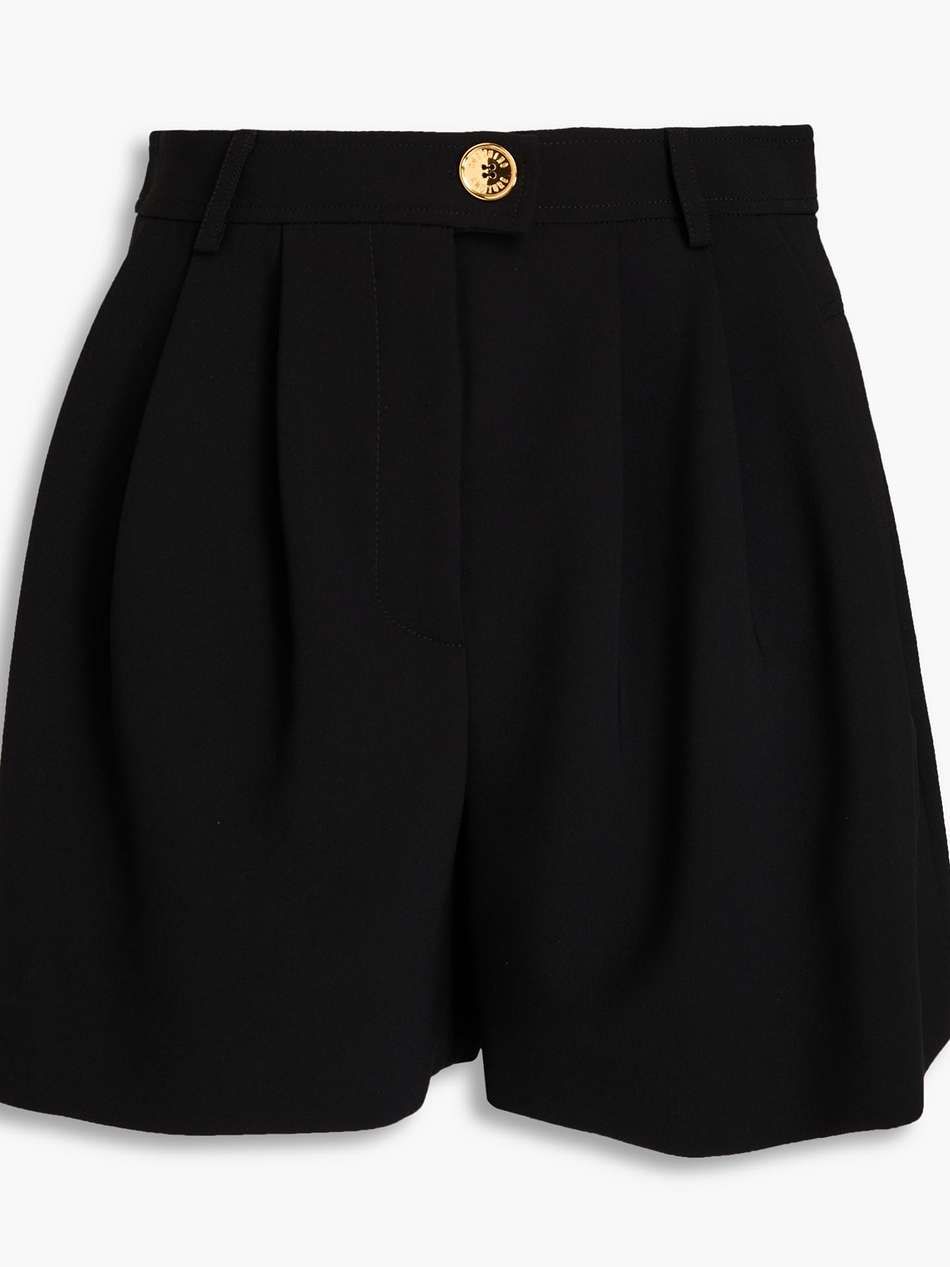 pleated crepe shorts