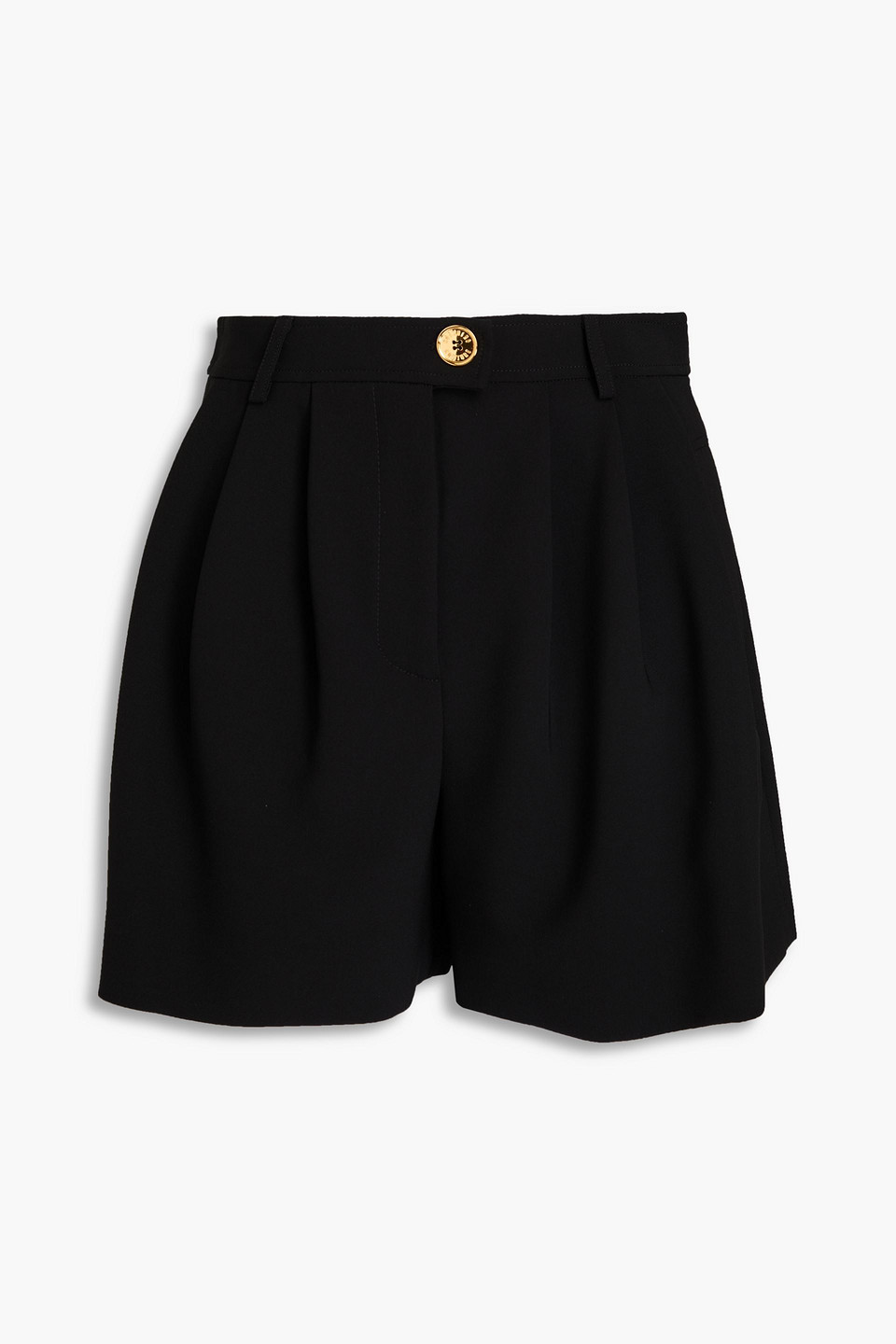 Moschino Pleated Crepe Shorts In Black