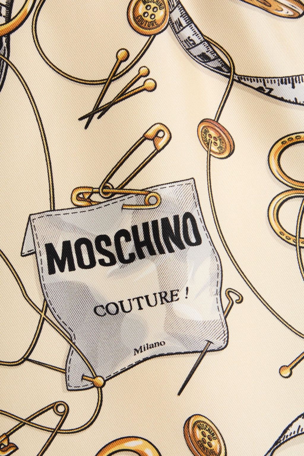 MOSCHINO Printed silk-twill shorts