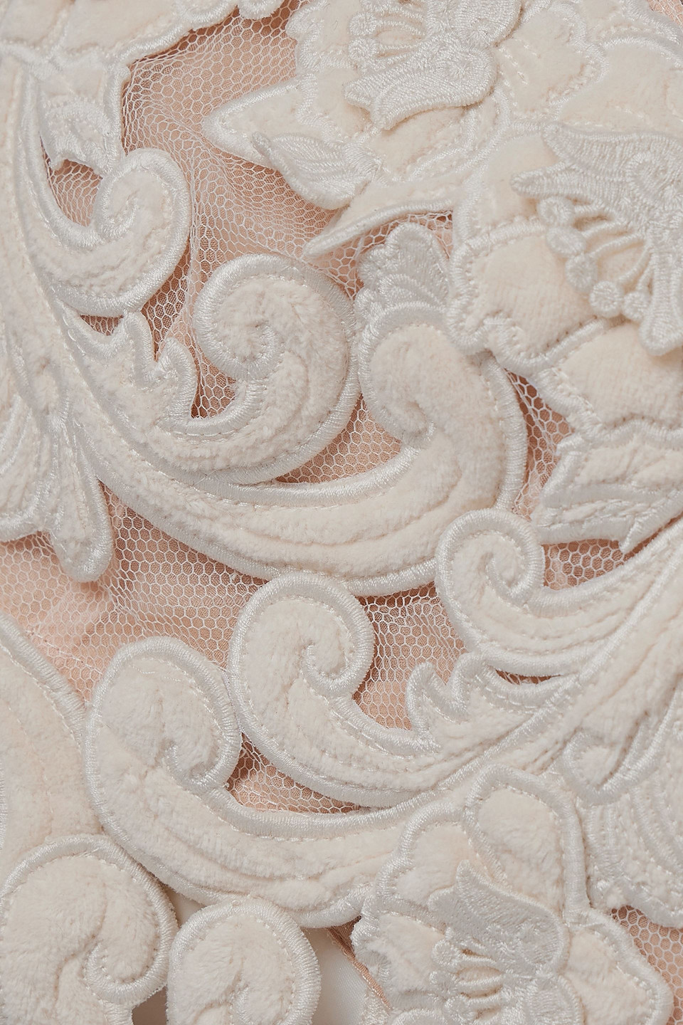Zimmermann Sensory Velvet Lace Bodice Top In Ivory