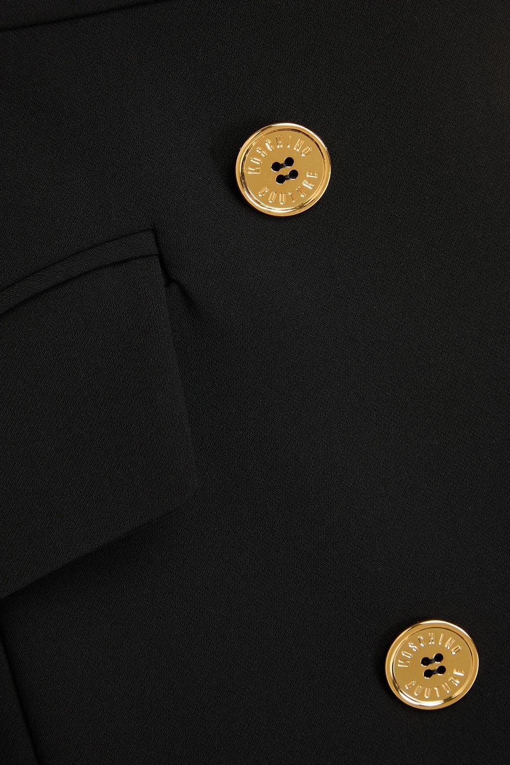 MOSCHINO Button-embellished pleated crepe mini skirt