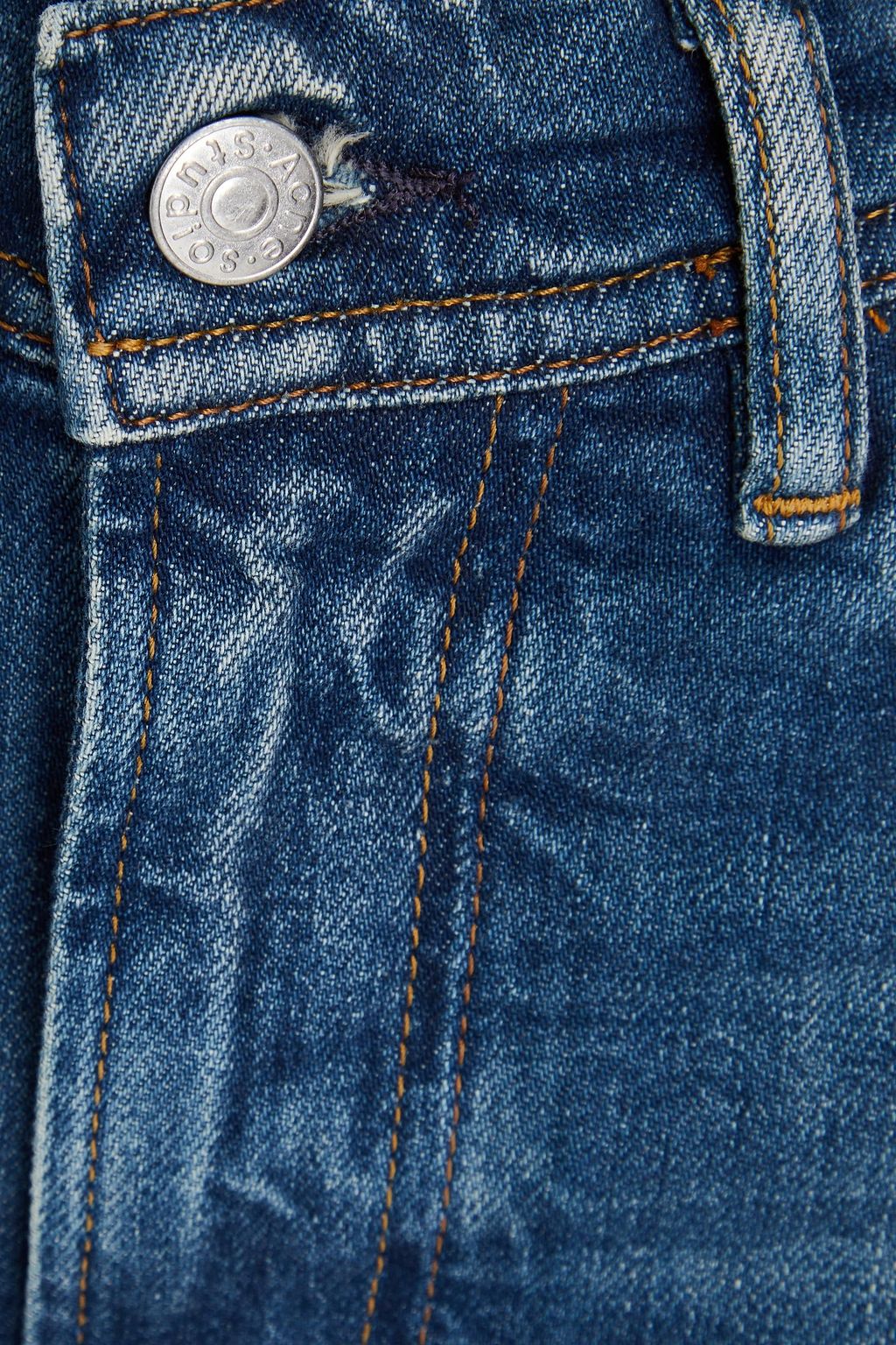 ACNE STUDIOS BLÅ KONST جينز بأرجل ضيقة وخصر عالٍ ولون باهت