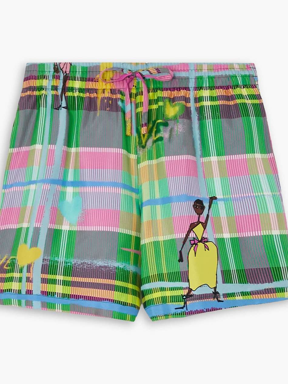 chromatic love printed silk shorts