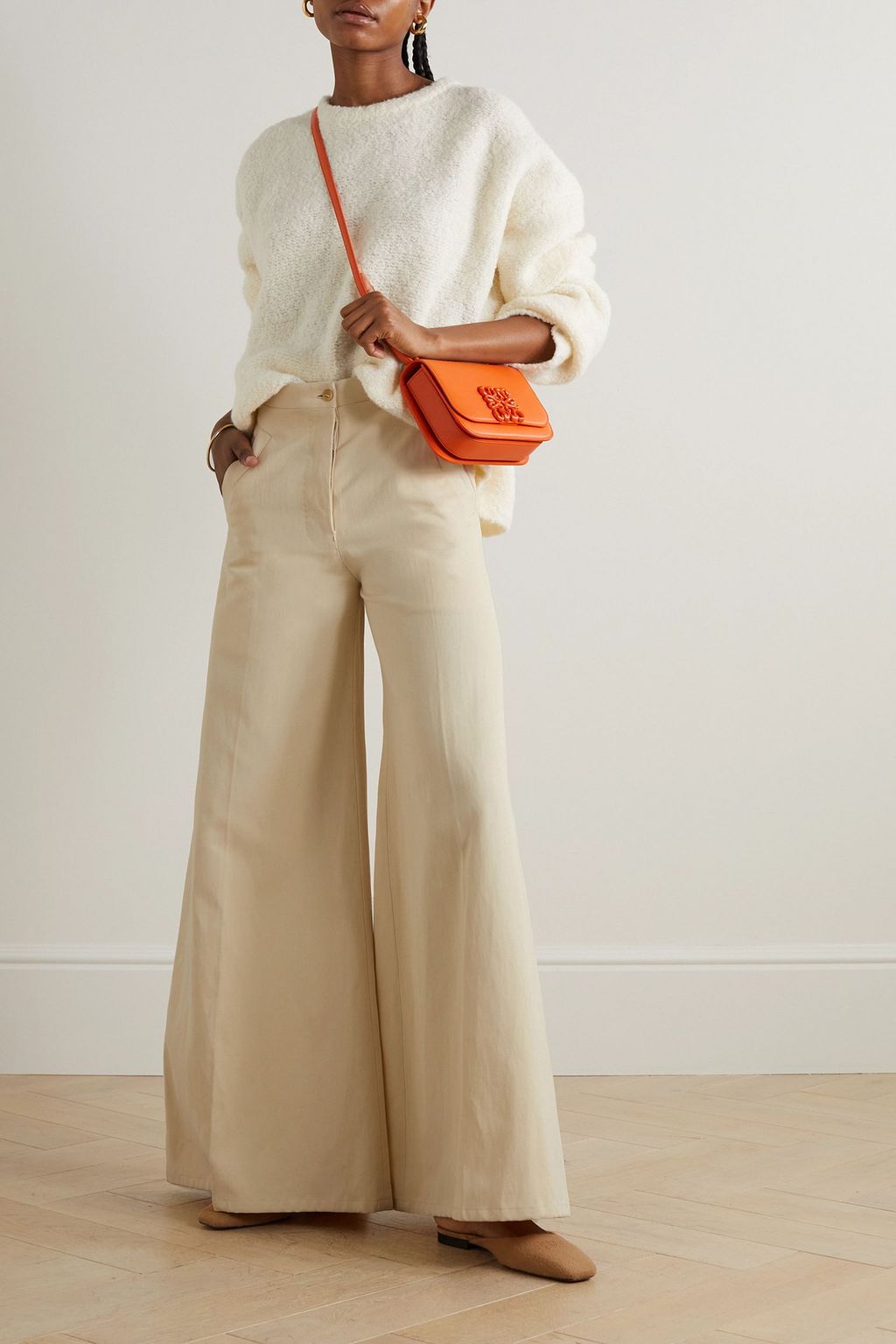 GIULIVA HERITAGE The Paola cotton and silk-blend wide-leg pants