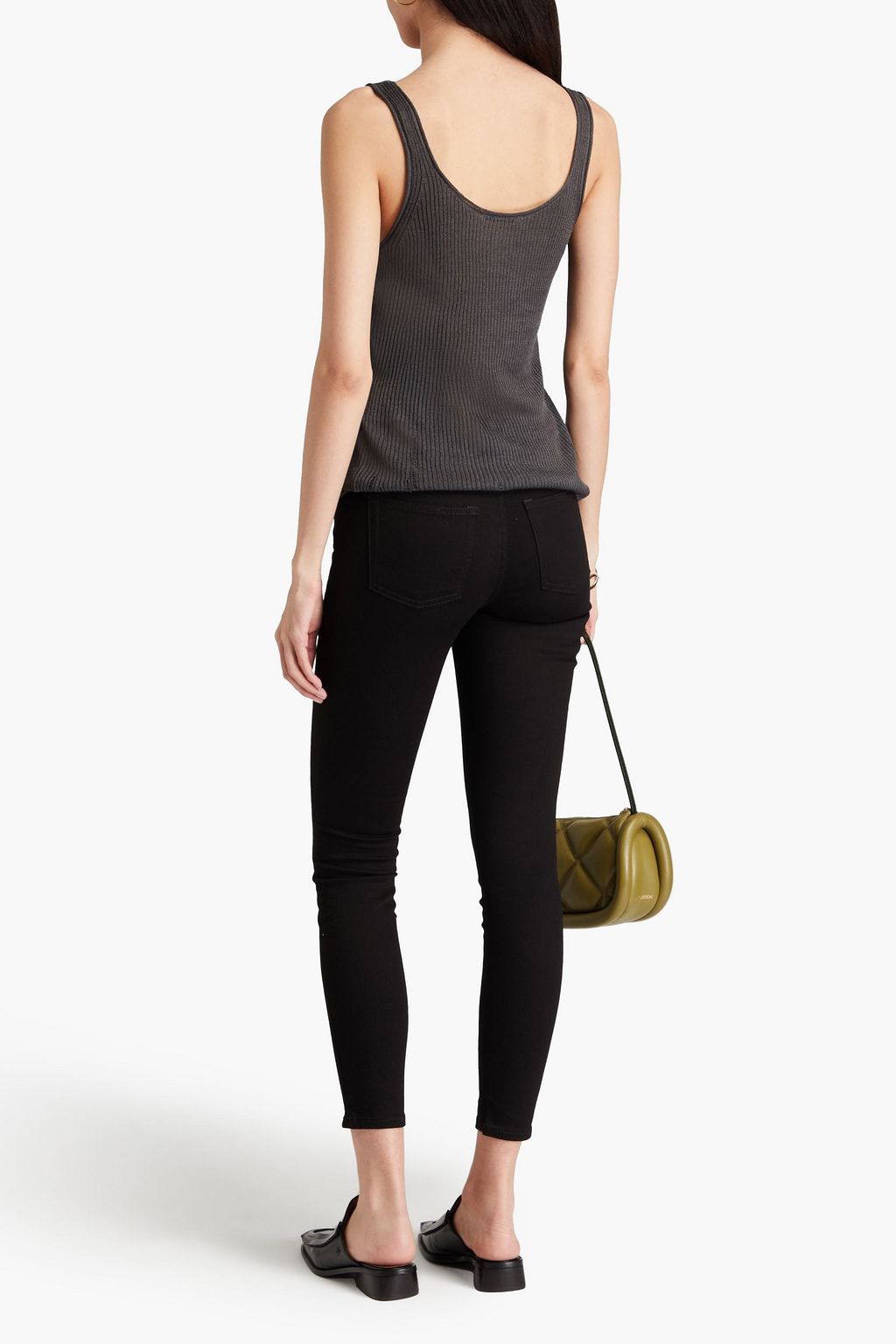 ACNE STUDIOS BLÅ KONST جينز بأرجل ضيقة وخصر مرتفع