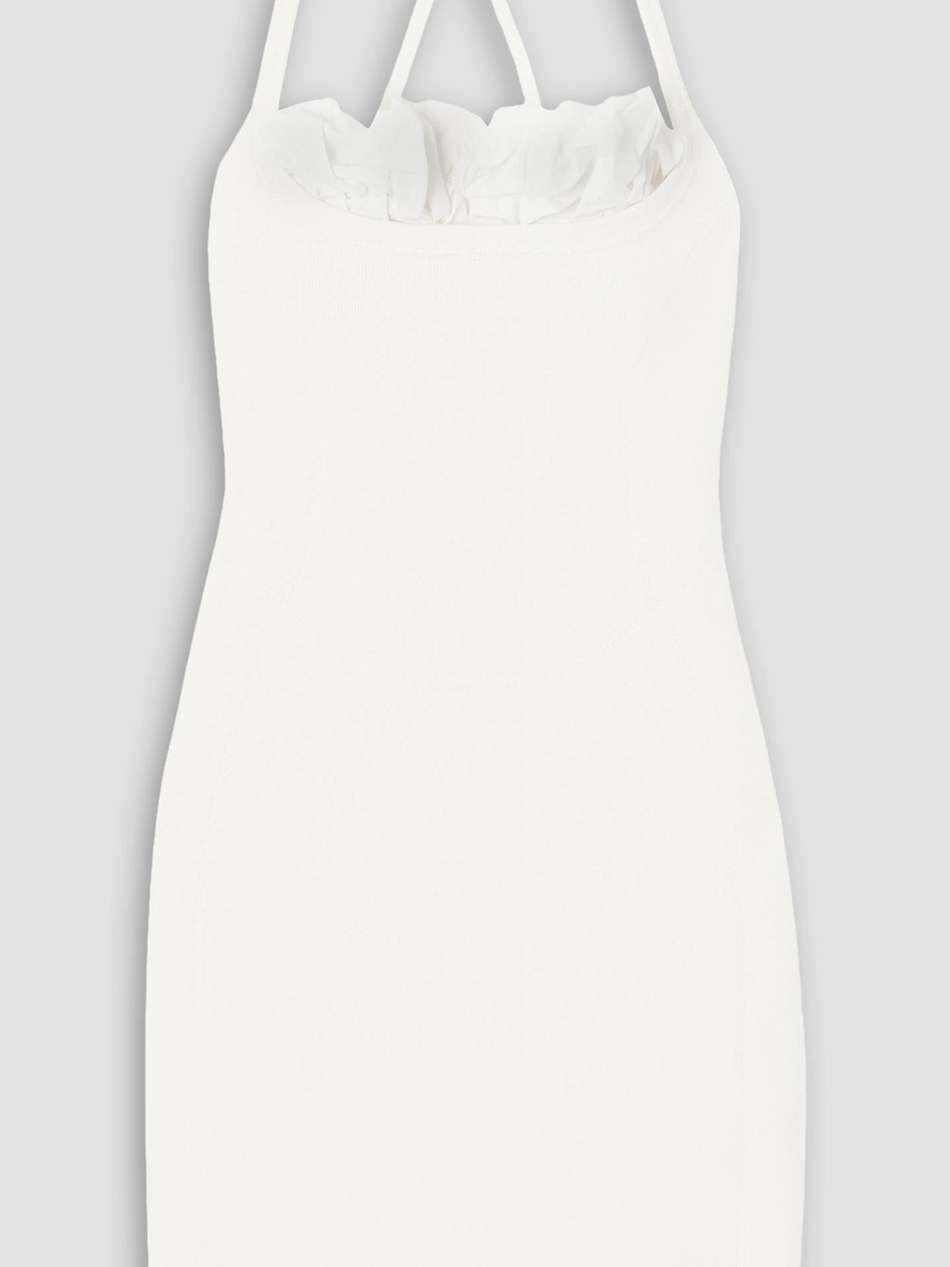 croissant ruffled taffeta and stretch-knit mini dress