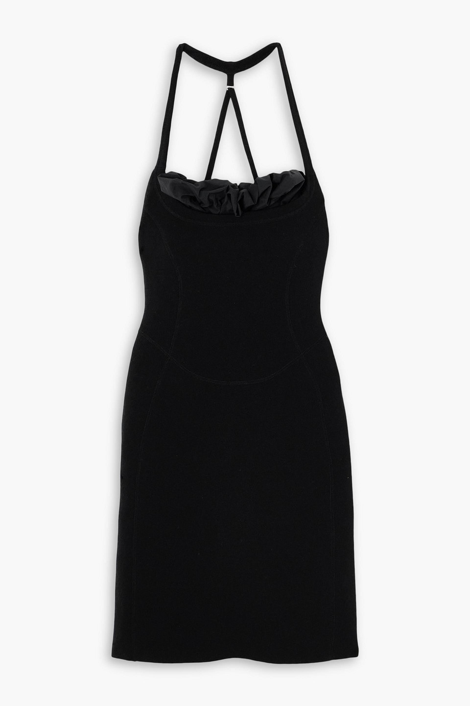 Jacquemus La Robe Maille Croissant Minidress In Black