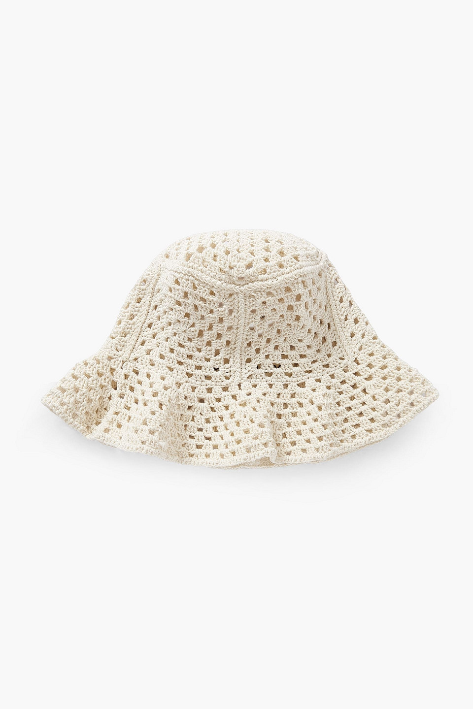 Magda Butrym Crocheted Cotton-blend Bucket Hat In Cream