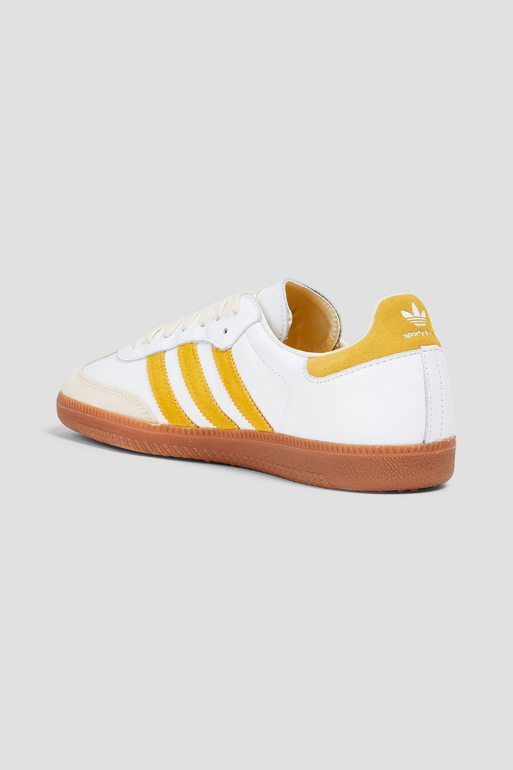 ADIDAS ORIGINALS + Sporty & Rich Samba suede-trimmed leather sneakers