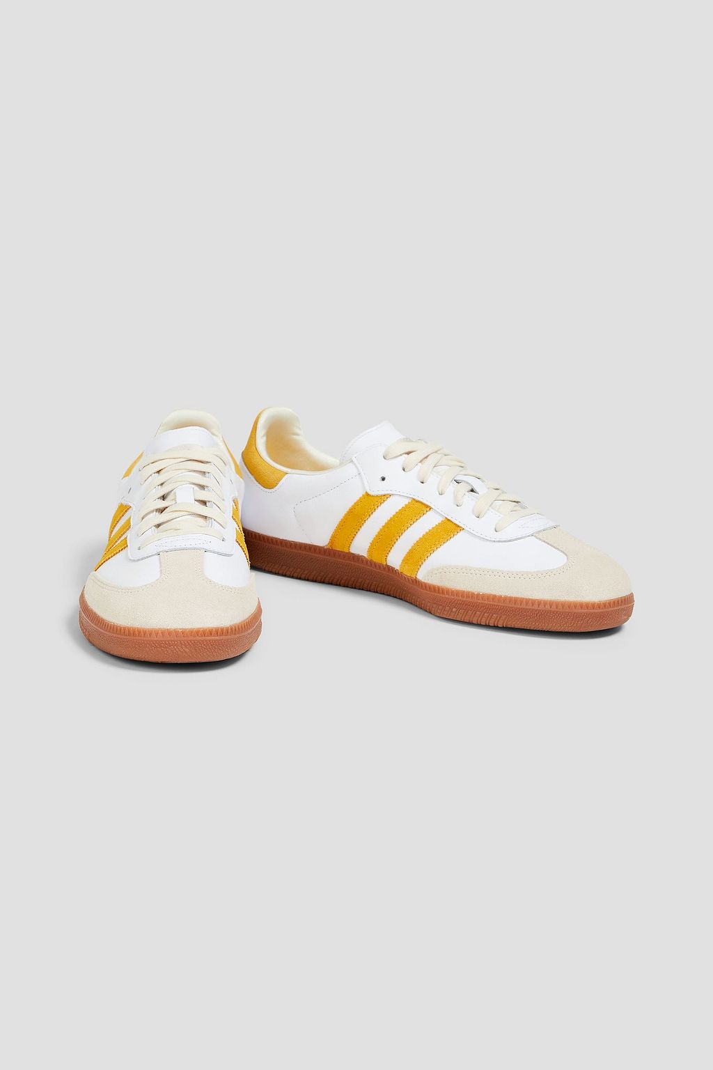 ADIDAS ORIGINALS + Sporty & Rich Samba suede-trimmed leather sneakers