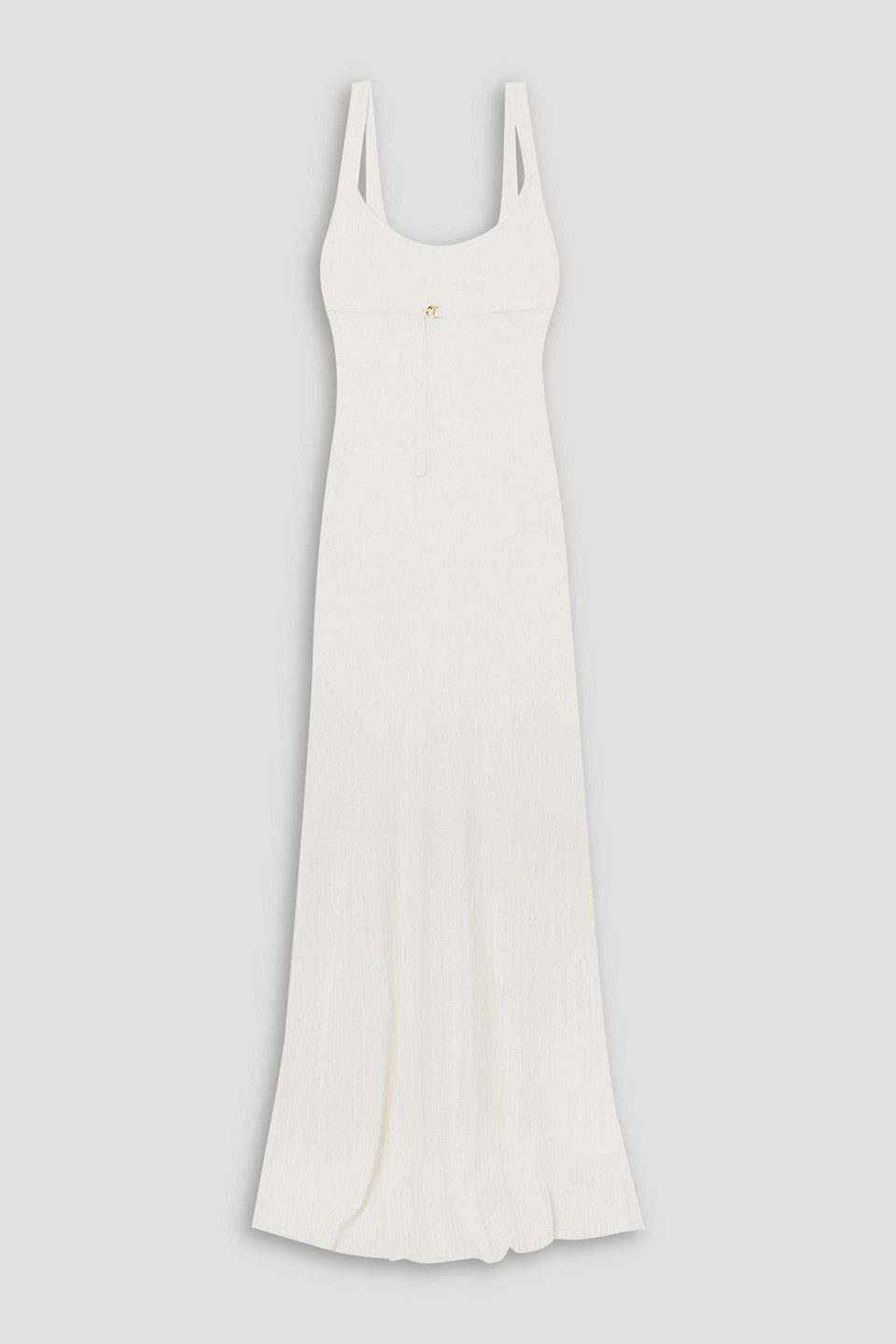 Jacquemus Oranger Ribbed-knit Maxi Dress In White