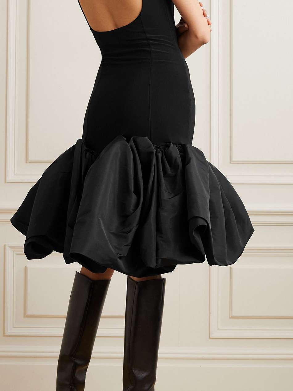 + lutz huelle lily stretch-jersey and taffeta midi dress
