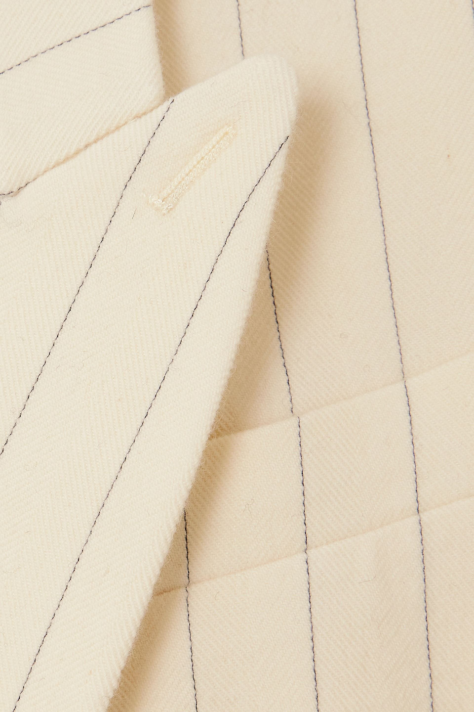 Zimmermann Luminosity Oversized Double-breasted Pinstriped Wool And Cotton-blend Blazer In Creme