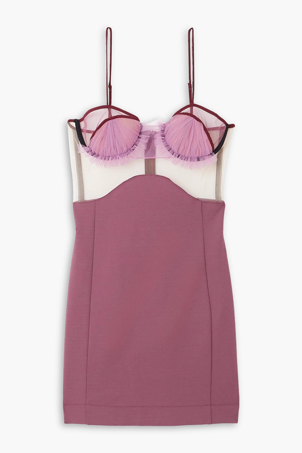 Nensi Dojaka Sheer-panelling Bustier Minidress In Antique Rose