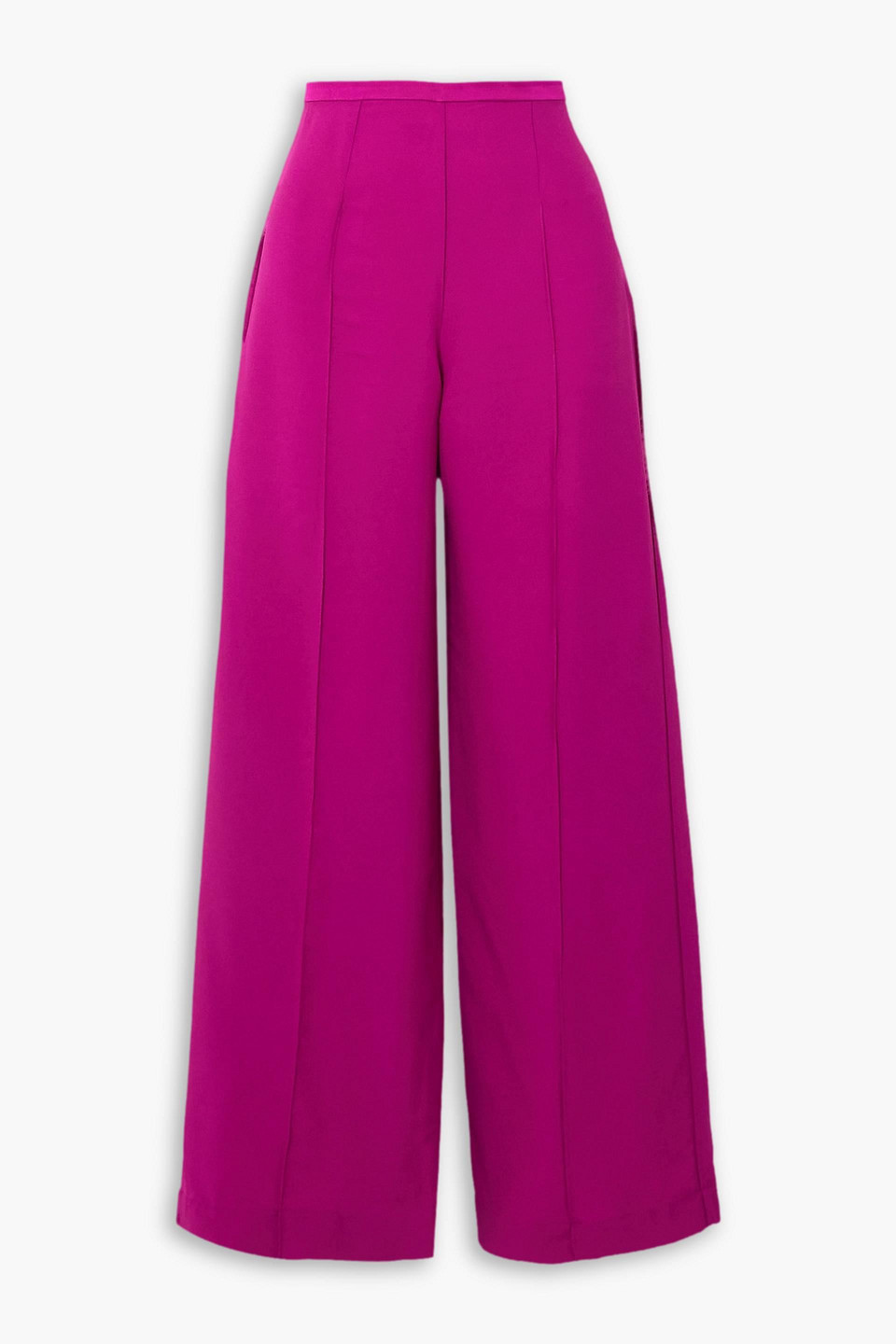Taller Marmo Eclipse Duchesse-satin Wide-leg Trousers In Magenta