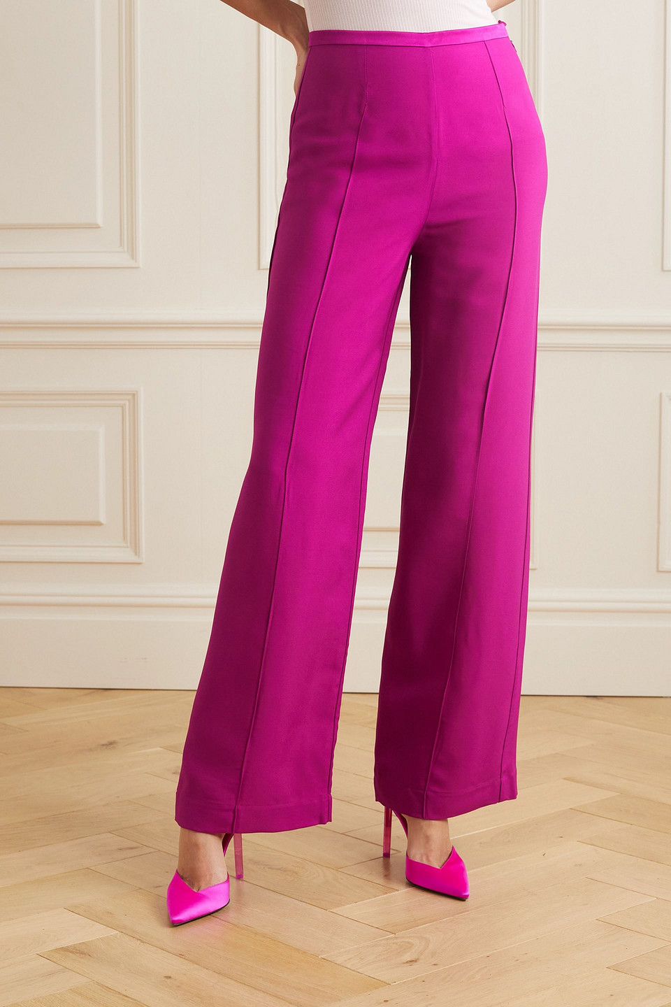 TALLER MARMO ECLIPSE DUCHESSE-SATIN WIDE-LEG PANTS