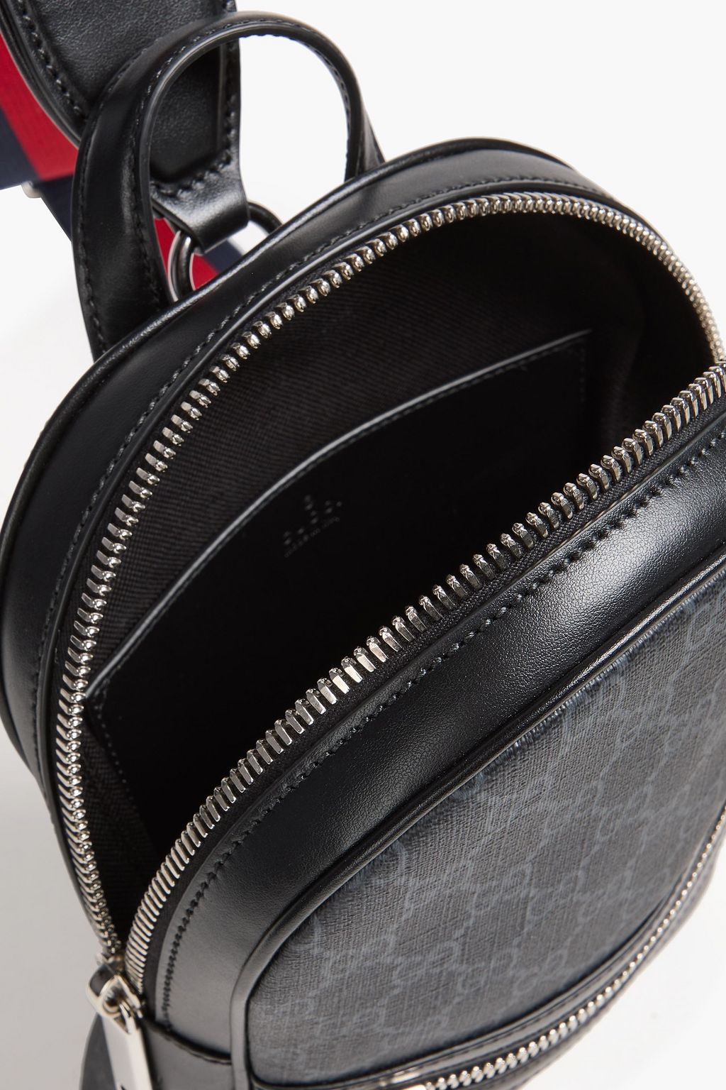 GUCCI GG Supreme leather-trimmed logo-print coated-canvas backpack