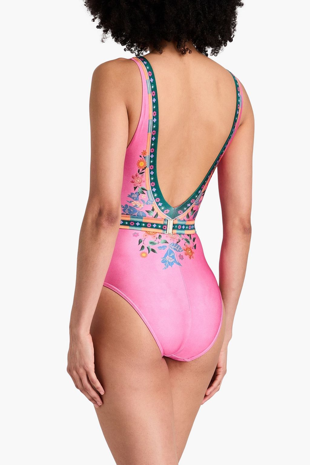 ZIMMERMANN Belted printed swimsuit
