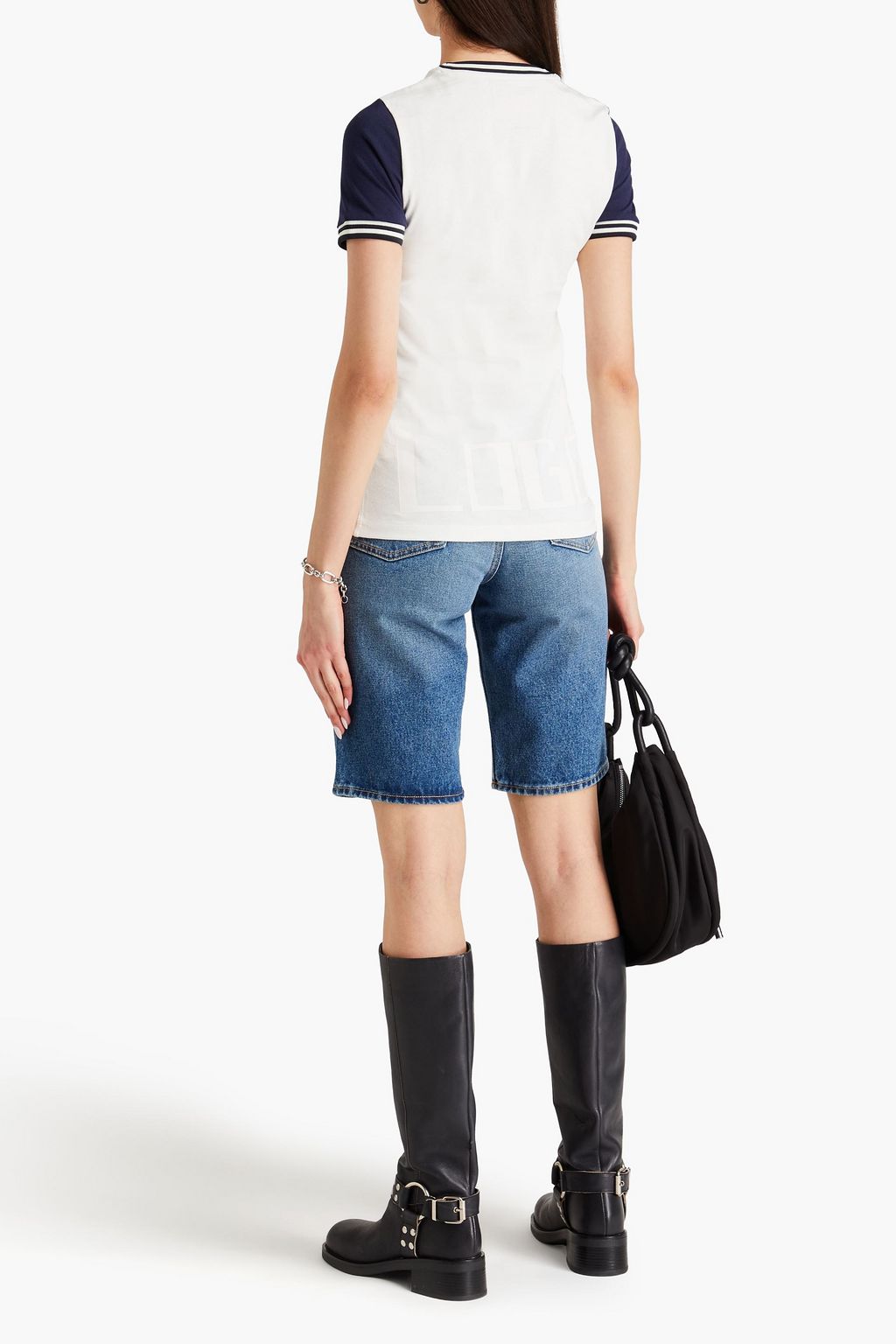 ACNE STUDIOS BLÅ KONST 프린트 코튼 저지 티셔츠
