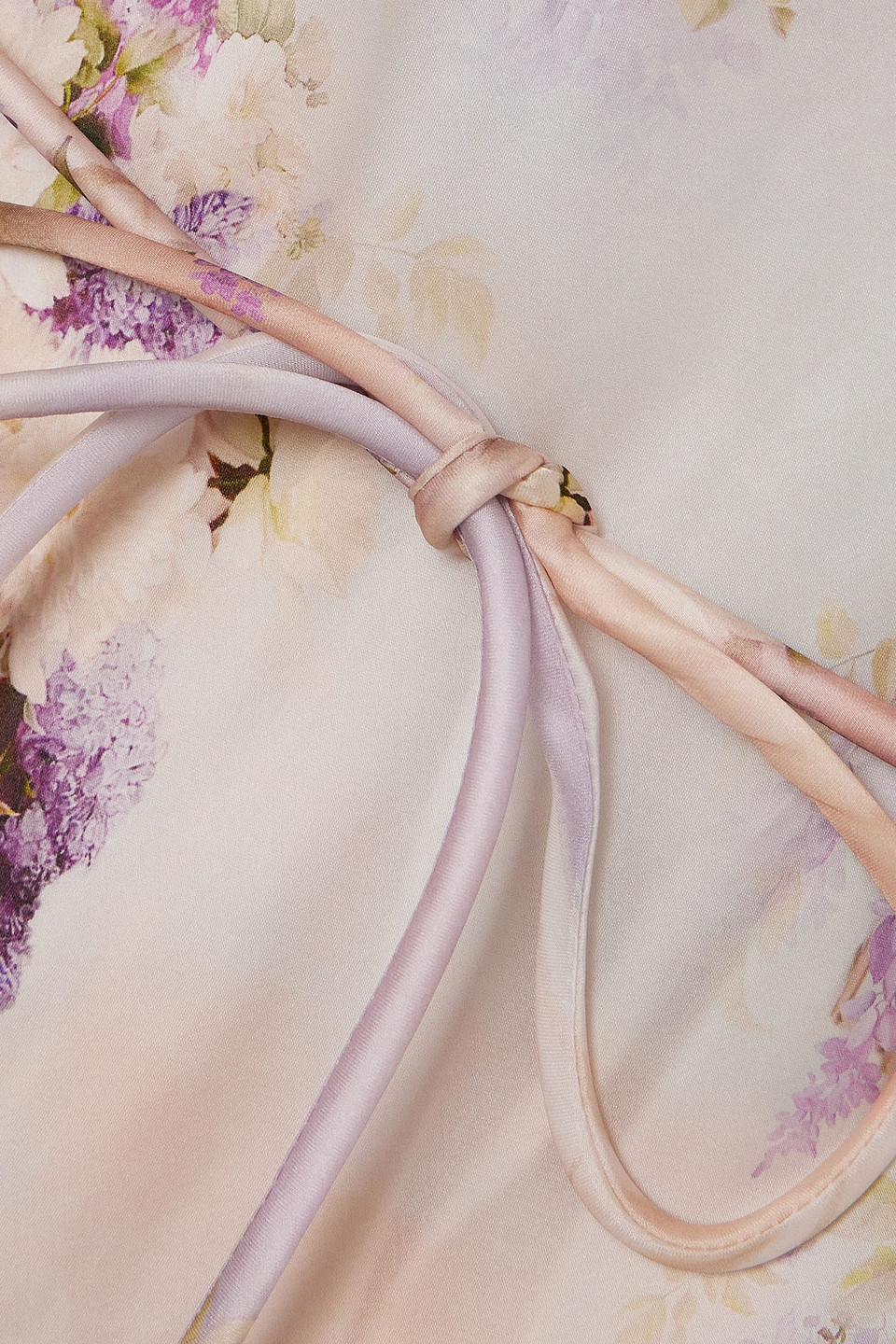 Zimmermann Luminosity Belted Floral-print Silk Mini Dress In Lavender