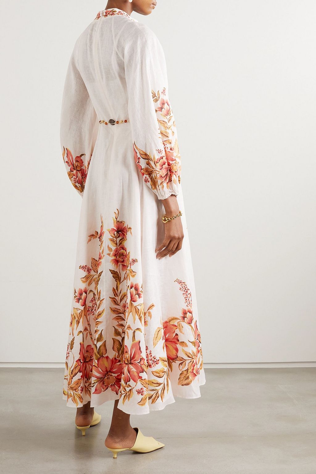 ZIMMERMANN Vacay Billow belted floral-print linen maxi dress