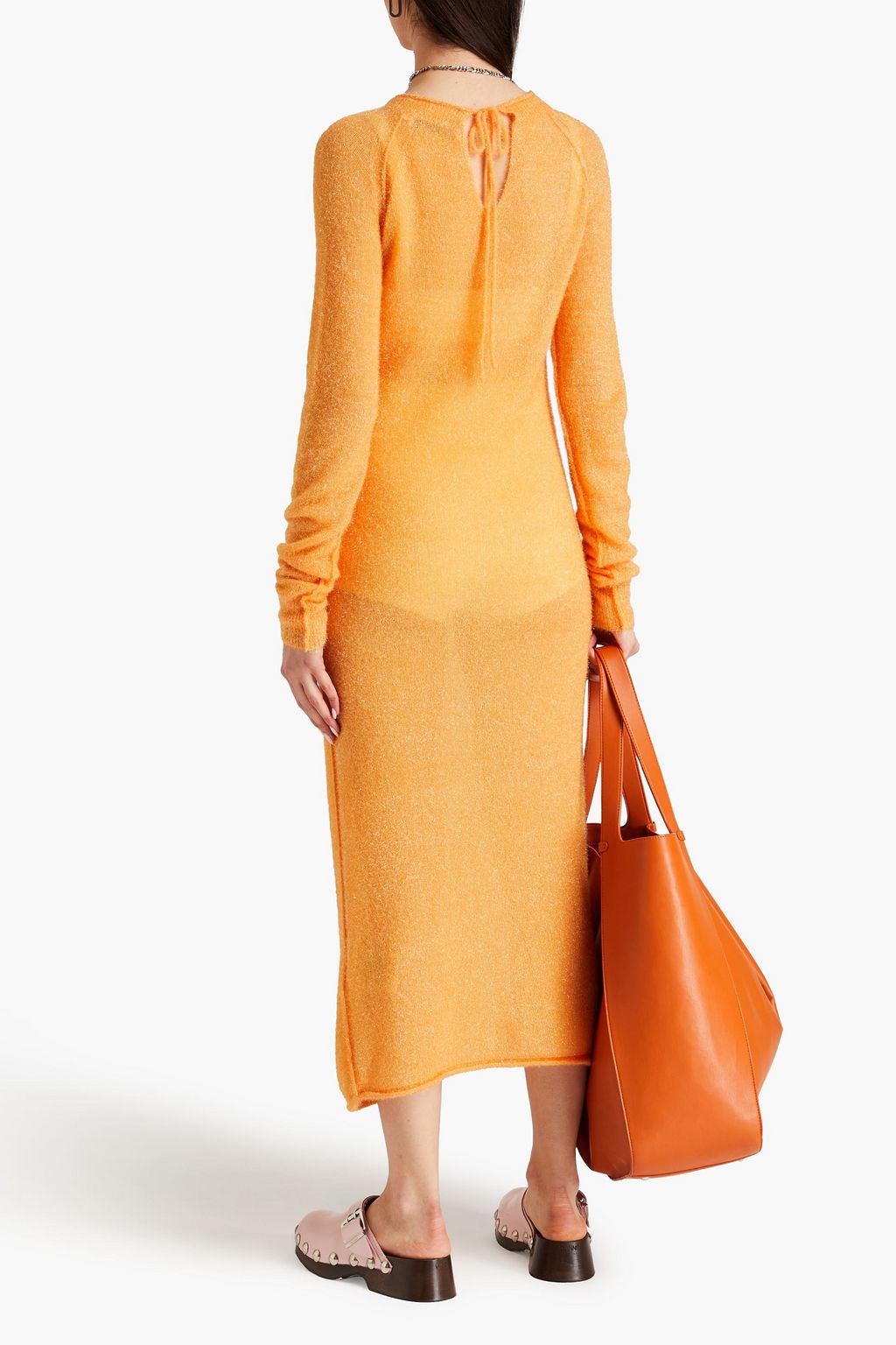 ACNE STUDIOS 메탈릭 니트 미디 드레스