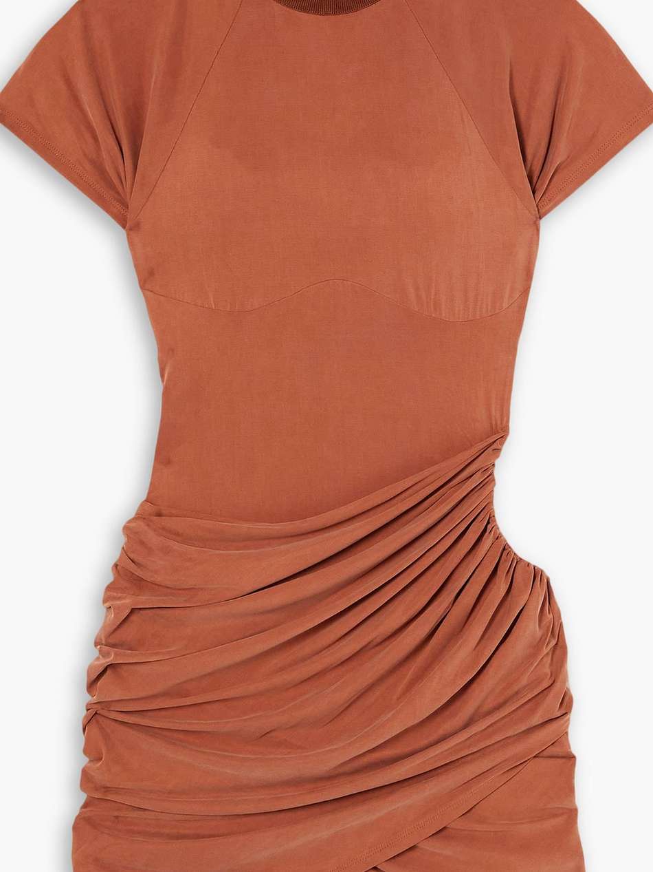 espelho gathered cutout stretch-jersey mini dress