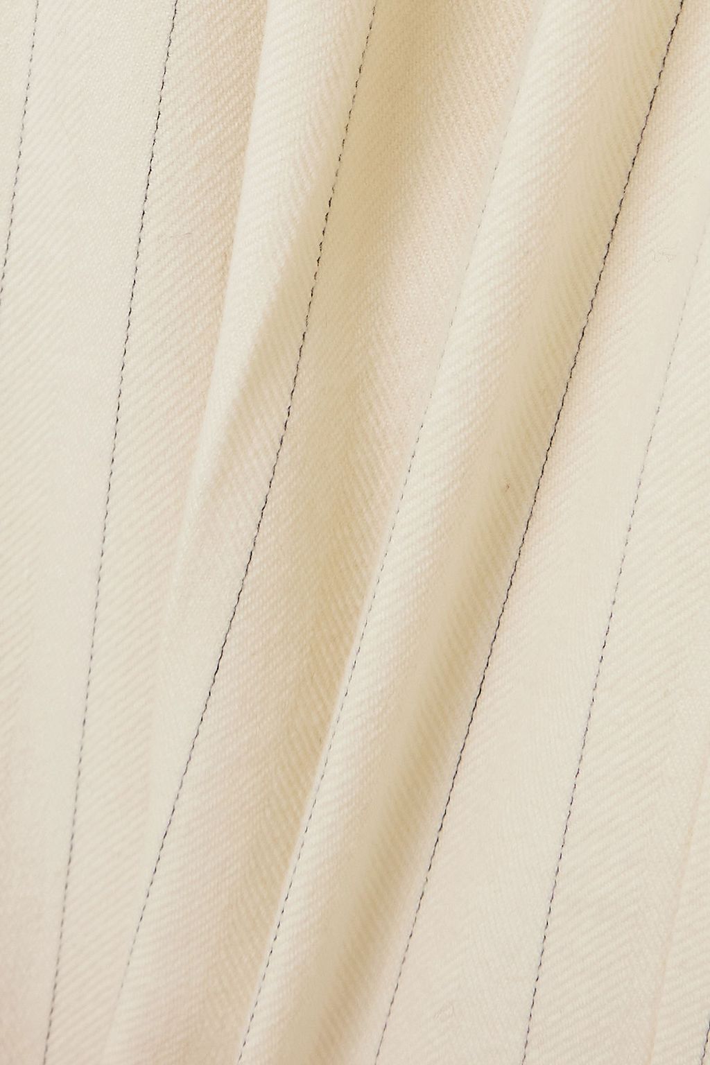 ZIMMERMANN Pleated pinstriped herringbone wool and cotton-blend wide-leg pants
