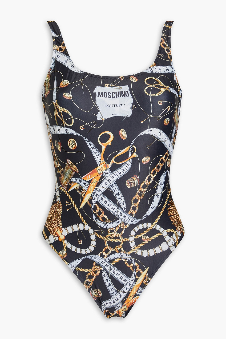 Moschino Logo-print Swimsuit In Black