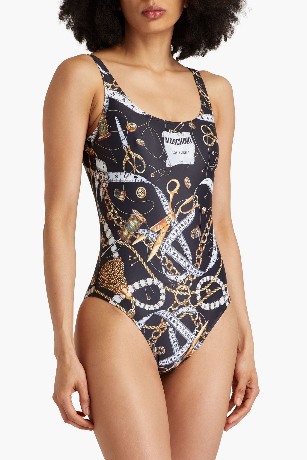 MOSCHINO لباس سباحة مزين بطبعة شعار العلامة