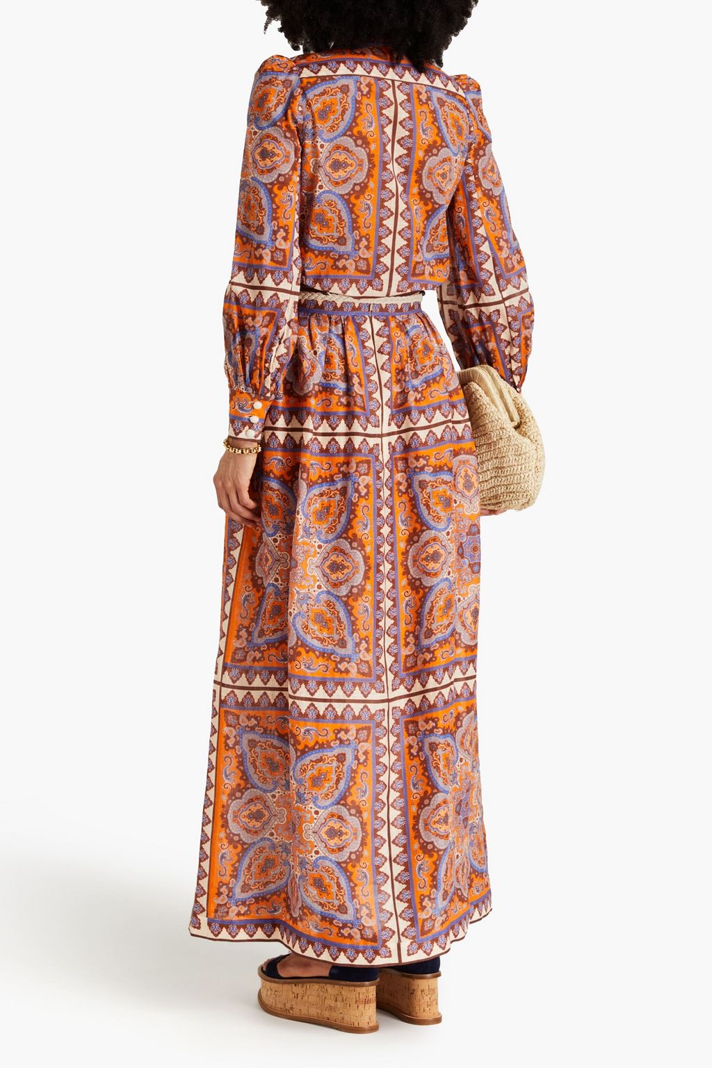 ZIMMERMANN تنورة طويلة من الكتّان مزينة بطبعة بيزلي