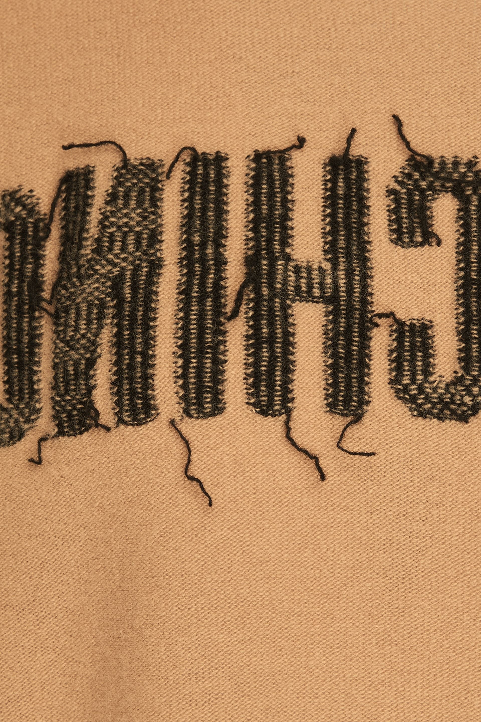 Moschino Logo-jacquard Wool Sweater In Camel