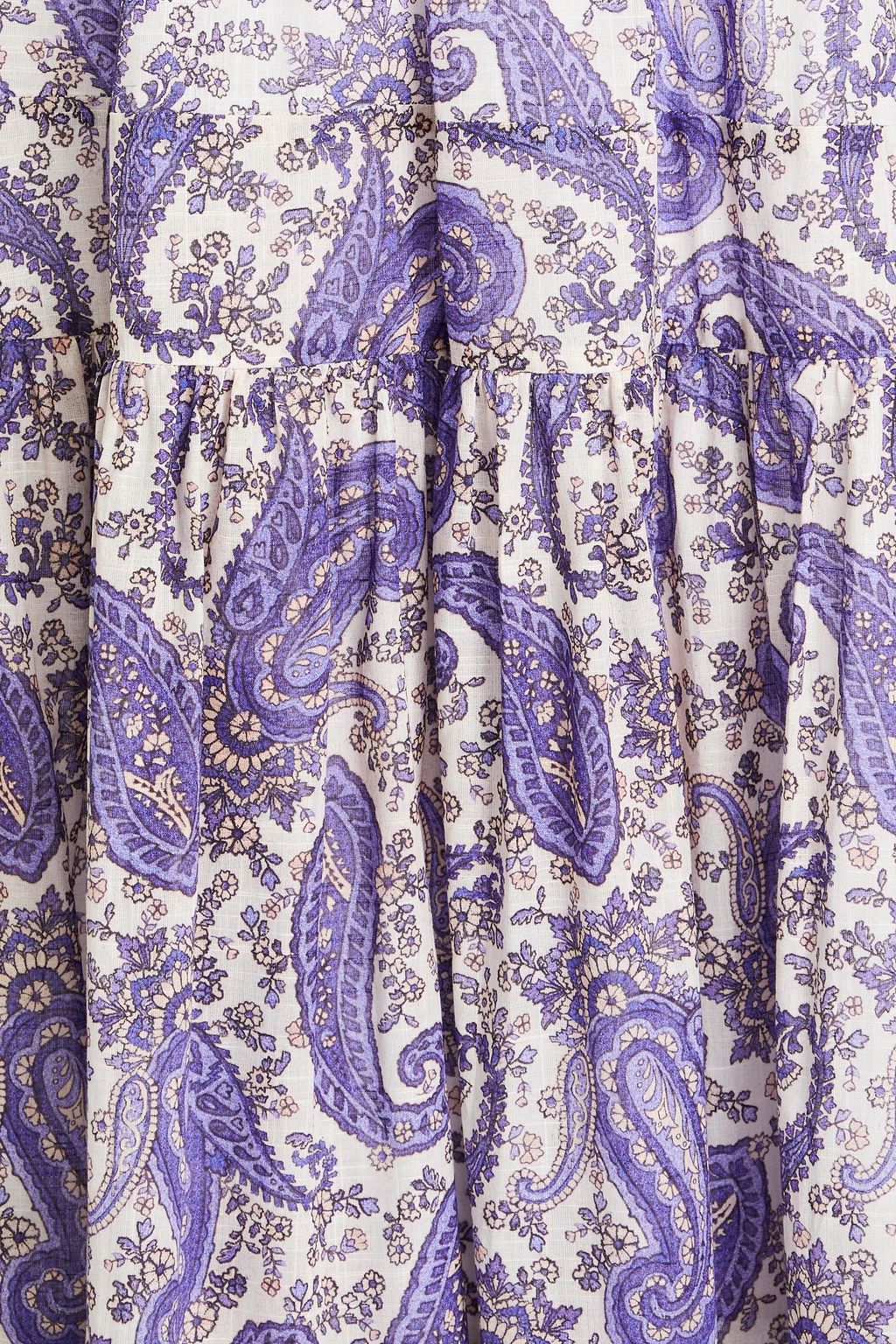 ZIMMERMANN Gathered paisley-print cotton midi dress
