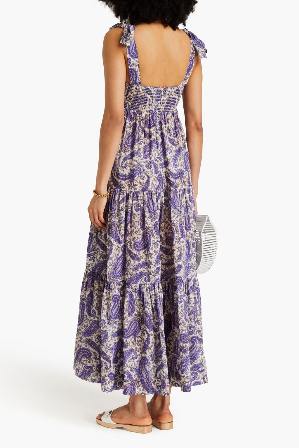 ZIMMERMANN Gathered paisley-print cotton midi dress