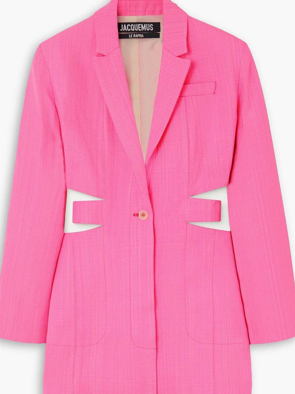 bari cutout woven mini dress