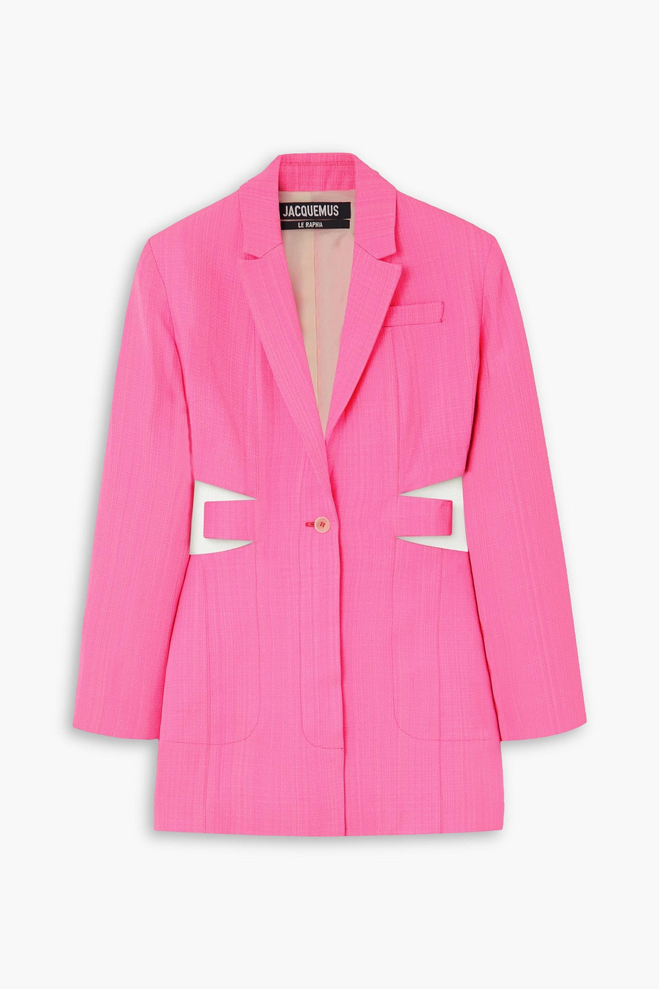 Jacquemus Pink Le Raphia 'la Robe Bari' Minidress In Bright Pink