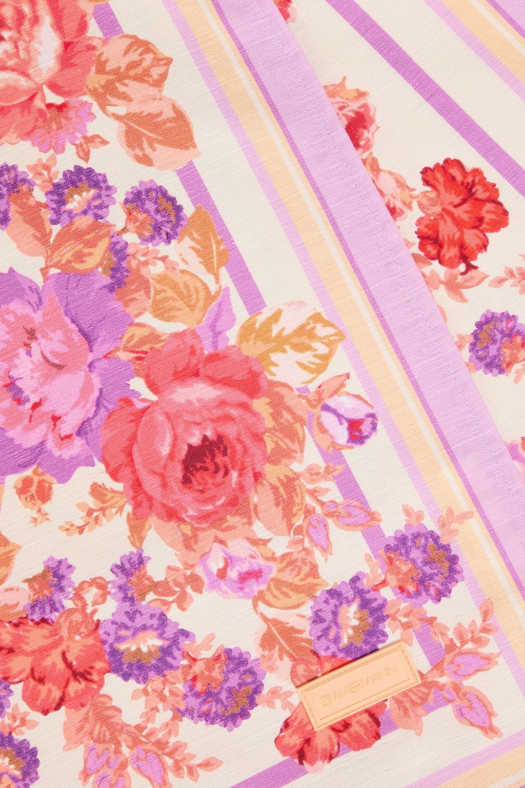 ZIMMERMANN Tasseled floral-print cotton-terry towel